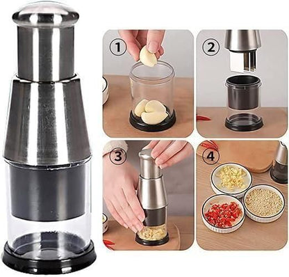 Stainless Steel Hand Food Chopper Garlic Press